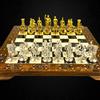 Senza marchio Set Scacchi Fatto a Mano Impero Romano Pezzi Ottone Tavola Intarsiata - 🎁 Re...