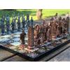 Senza marchio Set Scacchi Antico Mitologico | Tavola in Legno Artigianale | Decorativa da C...
