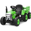 Trattore Con Rimorchio Cavalcabile per Bambini 12V, Trattore Elettrico Telecoman