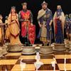Senza marchio Set scacchi crociati cavalieri medievali fatti a mano 100% tavola in legno...