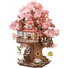 Puzzle 3D in Legno Casa Sull'Albero Di Sakura Miniatura Kit Modello Puzzle 3D in