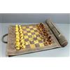 SK Set Di Scacchi Vintage In Vera Pelle 19"X15" (Dimensione Scacchi-12"X12")