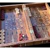 Senza marchio Backgammon Set Gioco Fatto a Mano in Legno Massello Mosaico Intarsiato...