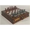 Senza marchio Set scacchi fatti a mano inglesi - pezzi medievali in bronzo e 14,2" 🎁 Regal...