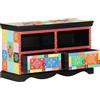 vidaXL Mobile TV Multicolore 80 x 35 50 cm Legno di mango massello vidaXL