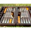 Senza marchio Set Backgammon Ecopelle di Coccodrillo - Tavolo da gioco vintage fatto a...