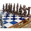 Senza marchio Antico set scacchi con cassetti 15,3" scacchiera intarsiata Pegaso fatta a ma...