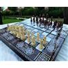 Senza marchio Set scacchi dama backgammon fatti a mano x grande tavola in legno da 19,6"...