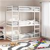 vidaXL Letto Castello Triplo Marrone Cera 90x200cm Legno Massello Pino vidaXL
