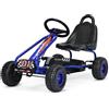 Go Kart a Pedali per Bambini, Go Kart Veicolo Con Sedile Regolabile E Freno a Ma