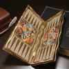 Senza marchio Set Backgammon Handmade Khatam Persiano Intarsiato Tavola di Legno 19,6" -...