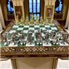 Senza marchio Set Scacchi Artigianale Impero Romano Tavola Intarsiata in Legno Massello,...
