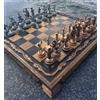 Senza marchio Antico Set Scacchi Impero Romano - Tavola in Legno 100% Artigianale, Regalo d...