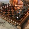 Senza marchio Antico Set Scacchi Impero Romano - Tavola Vintage 100% Fatta a Mano, Regalo N...