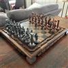 Senza marchio Antico set scacchi Pegasus scacchiera vintage in noce fatta a mano, pezzi XL ...