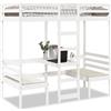 vidaXL Giroletto Soppalco con Scrivania e Sedie Bianco 80x200cm Pino vidaXL
