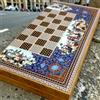 Senza marchio Set Scacchi Backgammon Fatto a Mano Khatam Tavola Persiana in Legno 19,6" -...