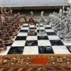 Senza marchio Grande set scacchi faraone fatto a mano - tavola in legno intarsiato - regalo...