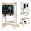Torre Montessoriana Bambini - Torretta Montessoriana 3 in 1 Premium Con Lavagna