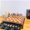 Senza marchio Set scacchi con contenitore - 15" ROMANA vs EGIZIANA tavola fatta a mano,...