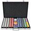 vidaXL Set Gioco Poker 500 Chips Fiches Laser Valigetta Alluminio Gioco Carte vidaXL