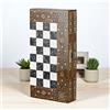 Senza marchio Set backgammon stile vintage - design fatto a mano in legno e intarsio 🎁...