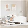 vidaXL Giroletto con Testiera Bianco 140x190 cm in Legno Massello Pino vidaXL
