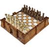 Fatto a mano Set scacchi scacchiera Castello di Troy e 32 pezzi Trojan VS eroi greci Troja...