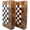 Senza marchio Set di 2 - Set Backgammon fatti a mano gioco in legno intarsiato 13,8" (spedi...