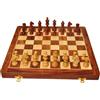 Palm Royal Handicrafts Set Di Scacchi Fatti A Mano In Legno Pieghevole Con Pezzi Magnetici 14" X 14