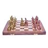 SS Rame E Dorato Antico Legno Pieghevole Set di Scacchi Gioco da Tavolo Set