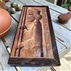Senza marchio Antico set backgammon fatto a mano re persiano tavola di legno 19,6" - 🎁 regalo