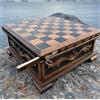 Senza marchio Antica scacchiera puzzle fatta a mano in noce con conservazione nascosta e ch...