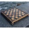Senza marchio Scacchiera vintage 100% legno massello di noce fatta a mano, uso a vita -...