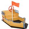 DecHome Sabbiera per Bambini dei Pirati con Vano Contenitore 158x78x45cm 022V013