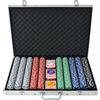 vidaXL Set per Gioco Poker 1000 Chips Fiches Valigetta Alluminio Gioco Carte vidaXL