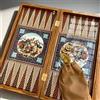 Senza marchio Set Backgammon fatto a mano Khatam persiano intarsiato tavola di legno...