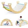 Does not apply Arco Da Arrampicata per Bambini, 2 in 1 Altalena Ad Arco in Legno Con Cuscino Mo