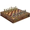 Senza marchio Set scacchi con scacchiera portaoggetti intarsiata pezzi in ottone 100% fatti...