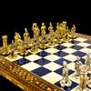 Senza marchio Set Scacchi Fatto a Mano Impero Romano Pezzi Ottone Tavola Intarsiata - 🎁 Re...