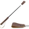 LOCKISH Crop - Frusta da equitazione in pelle, 45 cm, frusta per cavallo con impugnatura antiscivolo in gel (marrone)