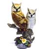 Corriere Exp. COPPIA GUFETTI BOMBONIERA STATUETTA RESINA GUFO OWL PORTAFORTUNA