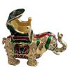 Corriere Exp. - ELEFANTE INDIANO PORTAGIOIE APRIBILE CLOISONNE PORTAFORTUNA