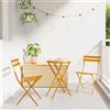 vidaXL Set Bistro Pieghevole con lo scaffale 3 pz Acciaio di Mobili Esterno in vidaXL