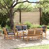 vidaXL Set Divano da Giardino Naturale Legno di teak solido Mobili Esterno vidaXL