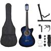 vidaXL Legno di Tiglio Set Chitarra Western a 6 Corde 38" 12 pz Colori Diversi vidaXL