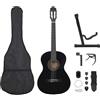 vidaXL Set Chitarra Classica Principianti 12 pz Blu 4/4 39" Strumento Musicale vidaXL