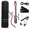 noblestar Mini chitarra elettrica da viaggio con tracolla Gigbag cuffie 2 aste in metallo