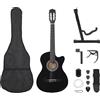 vidaXL Legno di Tiglio Set Chitarra Western a 6 Corde 38" 12 pz Colori Diversi vidaXL