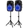 VPS152A Set Di Altoparlanti Attivi 1000 W 15" (38 Cm) Porta USB/SD MP3 BT